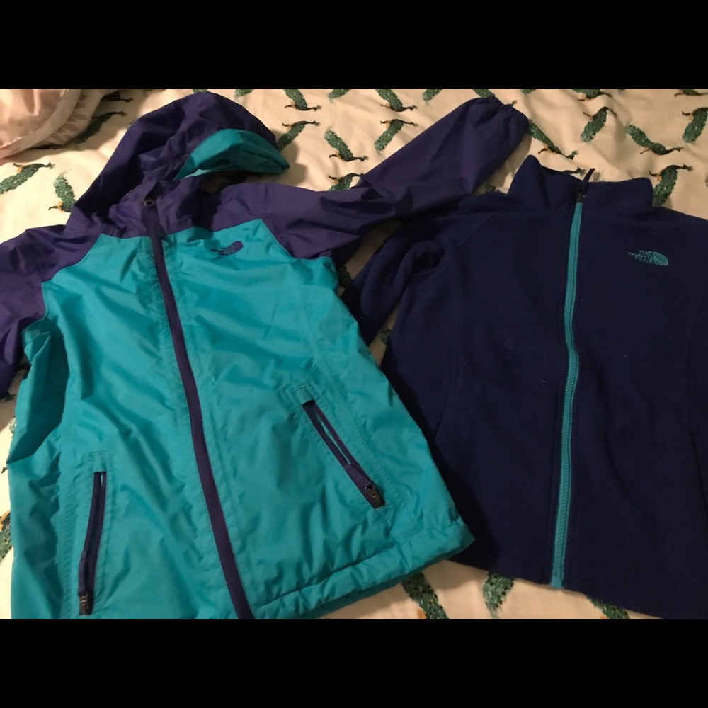 North Face fleece and raincoat
